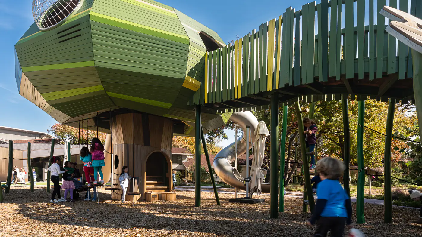 Completed playground documentation sample showing active public-facing play space